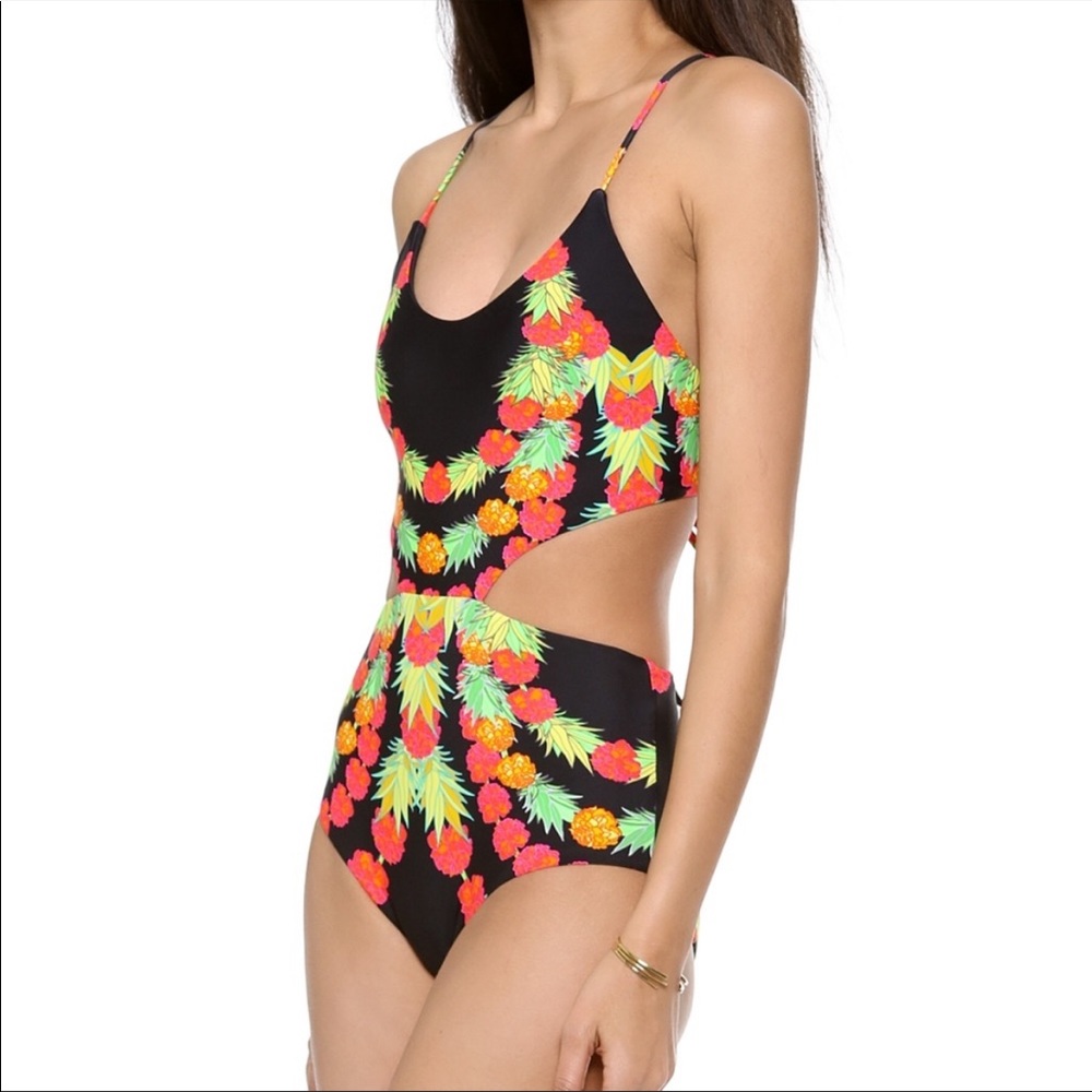 Mara Hoffman Garland Lace-up Swimsuit, Small